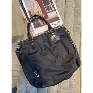 MZ Wallace Metro Tote Deluxe Black Nylon Bag with Leather Trim & Crossbody Strap